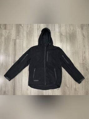BAERSkin 3 Jacket Mens Large Black Tactical Fleece Hooded Zip Pockets Full Zip